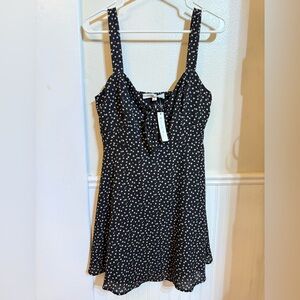 NWT Cloud & Sky Black Mini Dress With Floral Pattern